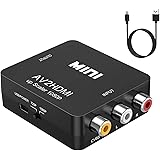 GOXMGO RCA to HDMI Converter,Mini Composite AV to HDMI Video Adapter Box for Smart TV/VCR/DVD/VHS Player/Roku/PS2 Game Consol