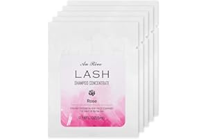 AuReve Lash Shampoo Concentrate 5ml*5 Lash Cleanser for Lash Extensions Prolong Lash Concentrate Non-irritation Eyelash Shampoo for Salon-Better Eyelash Cleaning Care Experience, Rose