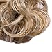 Benehair Scrunchy Updo Wavy Straight Hair Bun Clip Messy Donut Chignons Synthetic Hairpiece Hair Extension (light ash brown & bleach blonde-thicker)