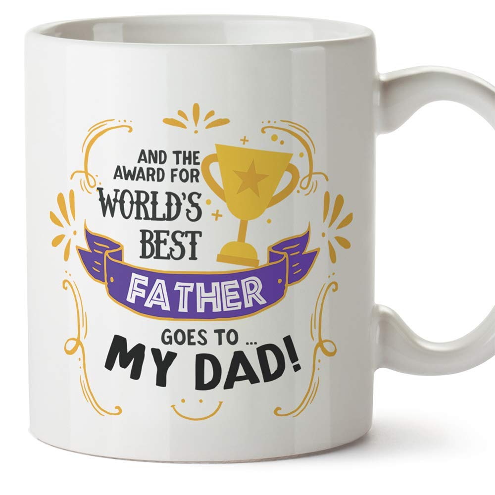MUGFFINS Dad Mug - "Best dad Award" - Father's Day Gift/Present for Daddy - Tea/Coffee Ceramic Cup 11oz