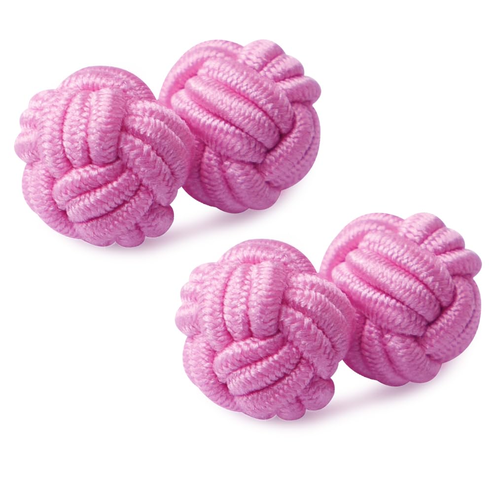 HONEY BEAR Mens/Women Silk Knot Cufflinks,Round for Shirt/Dress Business Wedding Gift