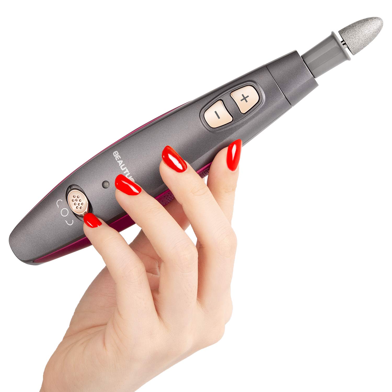 BEAUTURAL Professional Manicure and Pedicure Kit, 10-piece Attachments and 20 Sanding Bands for Hand/Foot Nail Care, Powerful Nail Drill Kit [Upgraded Version] : Beauty