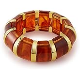 YBMYCM Acrylic Chunky Bangles Bracelets for Women Resin Gold-plated Stackable Stretch Bracelet Wide Wristbands Gift Jewelry