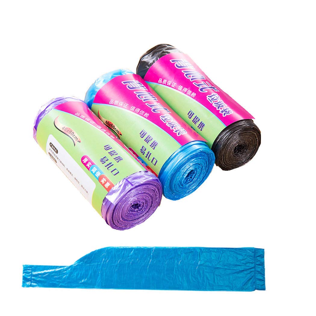 Medigy Handle Portable Plastic Trash Bags Garbage Bags Rubbish Bags Bin Bags for Bathroom Kitchen Living Room 10L Dustbin Multi Colors 100pcs/pack