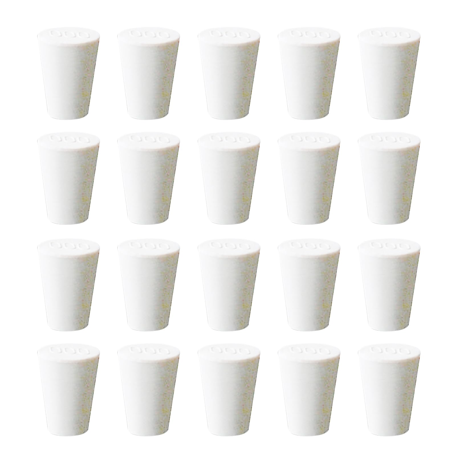 20 Pcs Rubber Stoppers, 13mm x 8mmx 17mm Round Hole Plugs, White Rubber Plugs, Insert End Caps for Bottle Jar Furniture