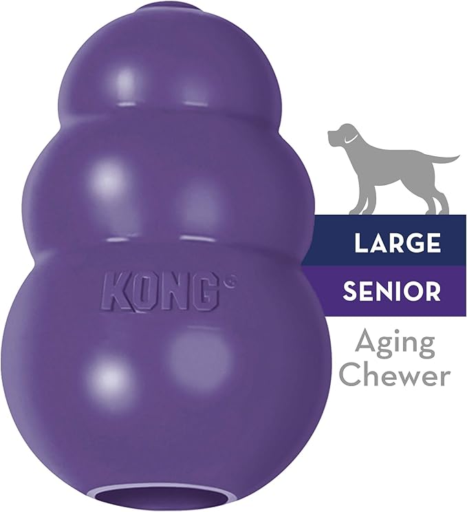 KONG Senior Dog Toy Gentle Natural Rubber Fun to Chew, Chase & Fetch