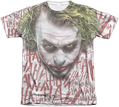 Dark Knight Joker Face Men's All Over Print T-Shirt Large White