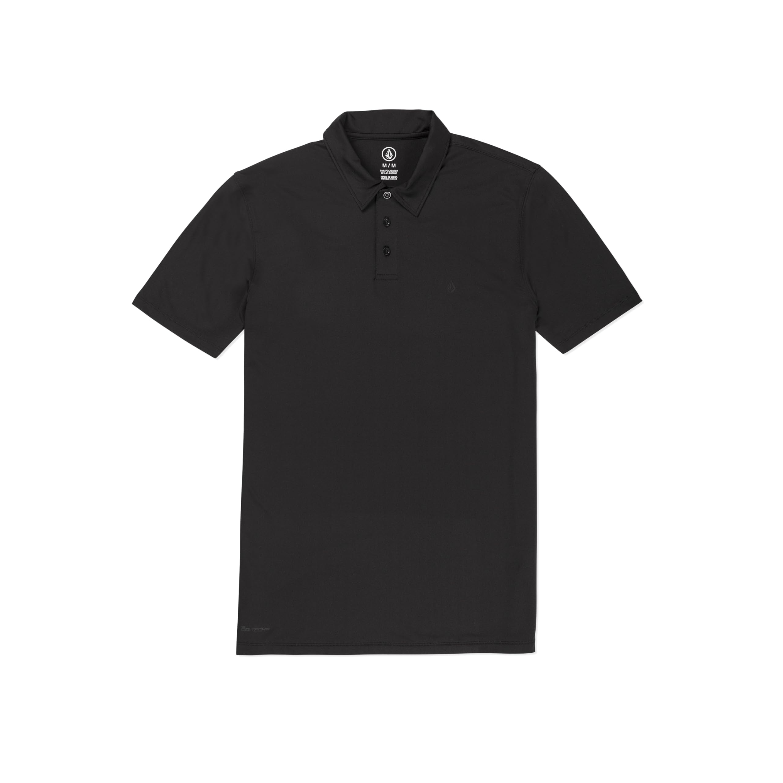 Volcom Men’s Hazard Performance Short Sleeve Lightweight Golf Polo, Black, Small
