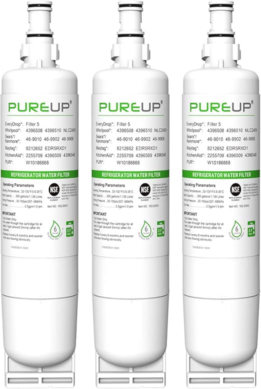 Amazon Com Pureup Edr5rxd1 Water Filter Replacement For Whirlpool 4396508 4396510 Nlc240v Kenmore 46 9010 Everydrop Filter 5 Edr5rxd1 3 Pack Kitchen Dining