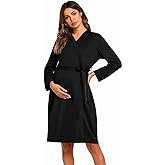 Ekouaer Maternity Robe Labor Delivery Nursing Gown Hospital Breastfeeding Dress Bathrobes