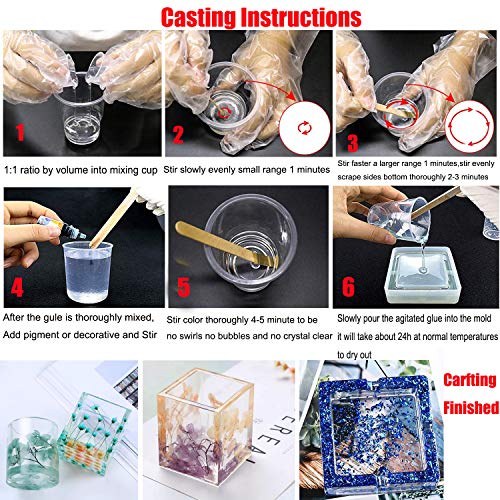 Epoxy Resin Kit and Molds for Beginner, 13.8 oz 2 Part Clear Epoxy