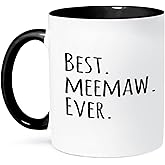 3dRose Best Meemaw Ever Mug, 1 Count (Pack of 1), Black