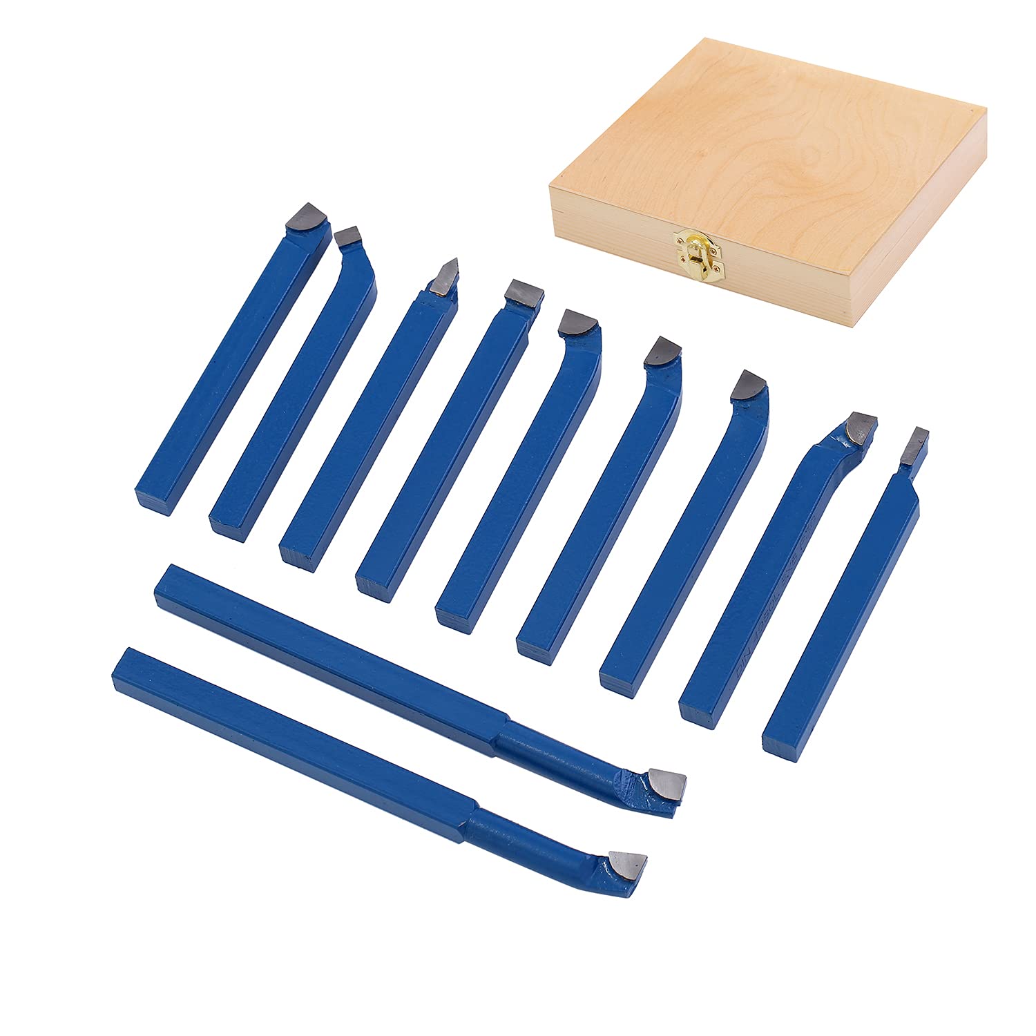 KATSU Lathe Turning Milling Cutting Tool Set 11 Pieces 8mm Cemented Carbide Tip Tipped Brazed Boring Welding Cutter for Lathes CNC Metalworking Engineering 11011808