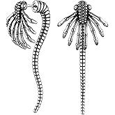 HZMAN Alien Facehugger Earrings for Men Women Stainless Steel Retro Gothic Punk Xenomorph Insect Stud Earring Biker Party Jewelry Gift