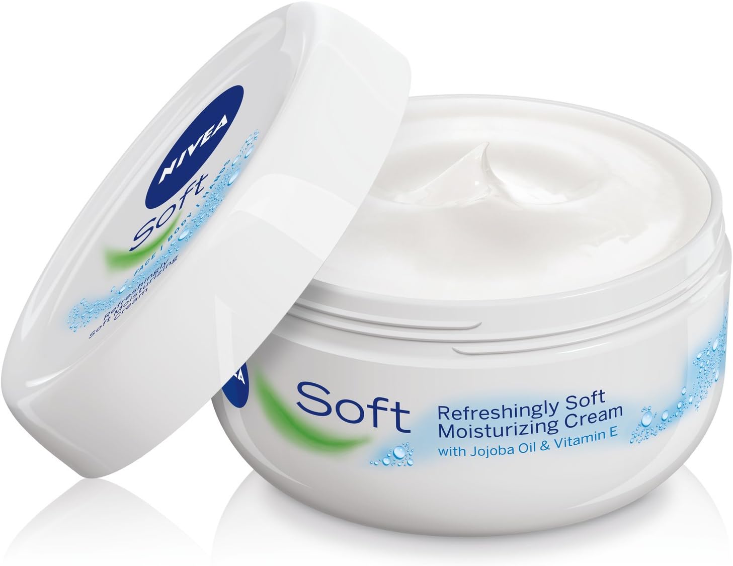 NIVEA Soft Moisturising Cream (200ml), 48H Face Moisturiser, Body and Hands with Vitamin E and Jojoba Oil, Hand Moisturiser