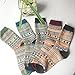 5 Pack of Womens Vintage Style Thick Wool Warm Winter Crew Socks (Mixed color 7(5 pack))