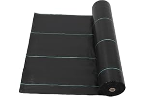 Broadfashion 4ft x 250ft Premium Weed Barrier Landscape Fabric, 5oz Heavy Duty, Weed Control Fabric, High Permeability Good for Flower Bed, Driveway Fabric Ground Cover
