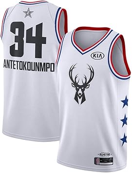 FDRYA Camiseta de Baloncesto de la NBA para Hombre # 34 Milwaukee ...