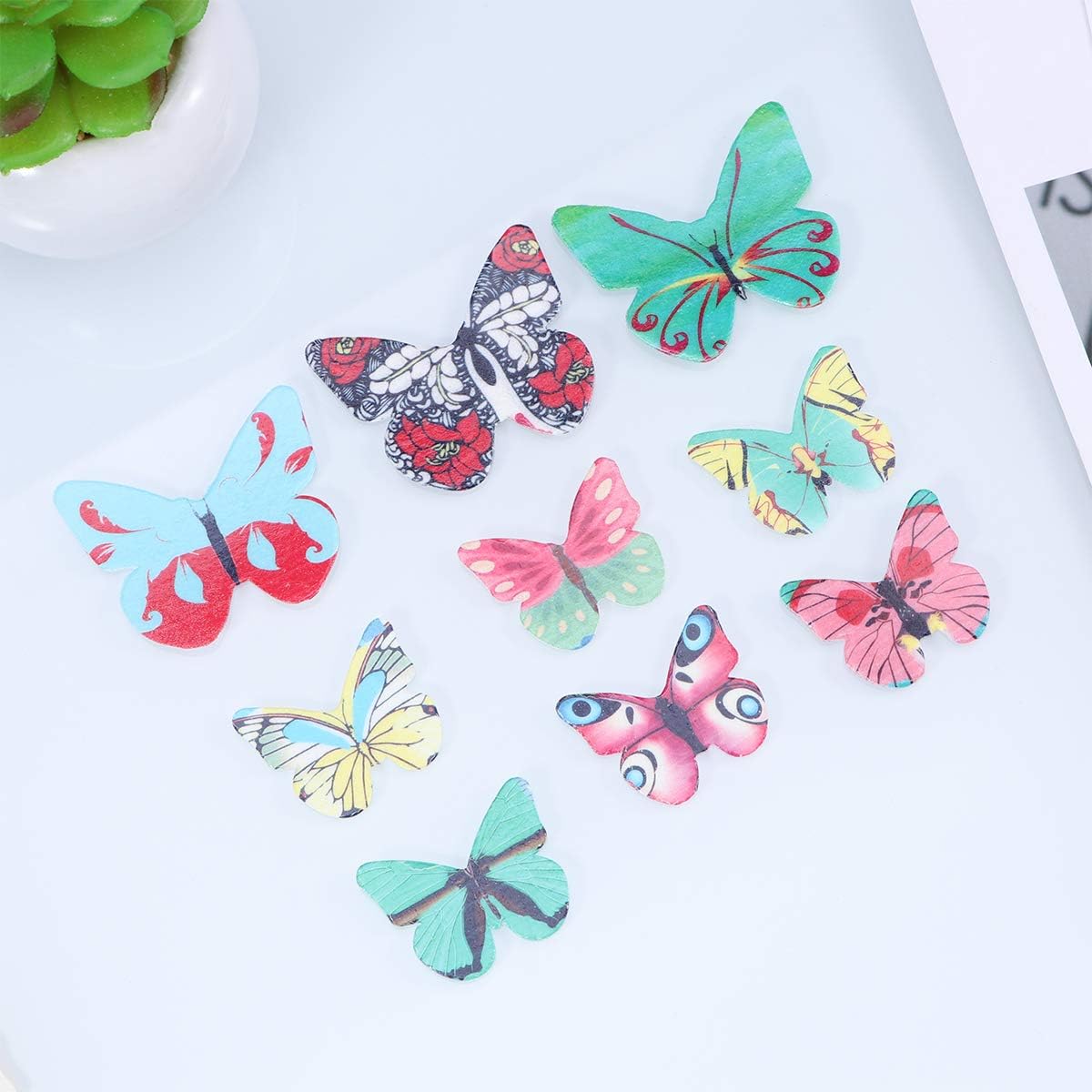 Stobok Lot De 1 Decorations De Gateau En Forme De Papillon Comestibles Ustensiles A Patisserie Figurines Pour Gateaux Accessoires De Decoration