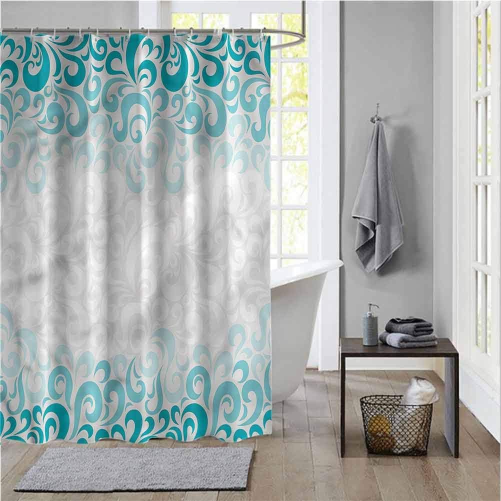ScottDecor Turquoise Bathroom Curtains Window Floral Classic Design