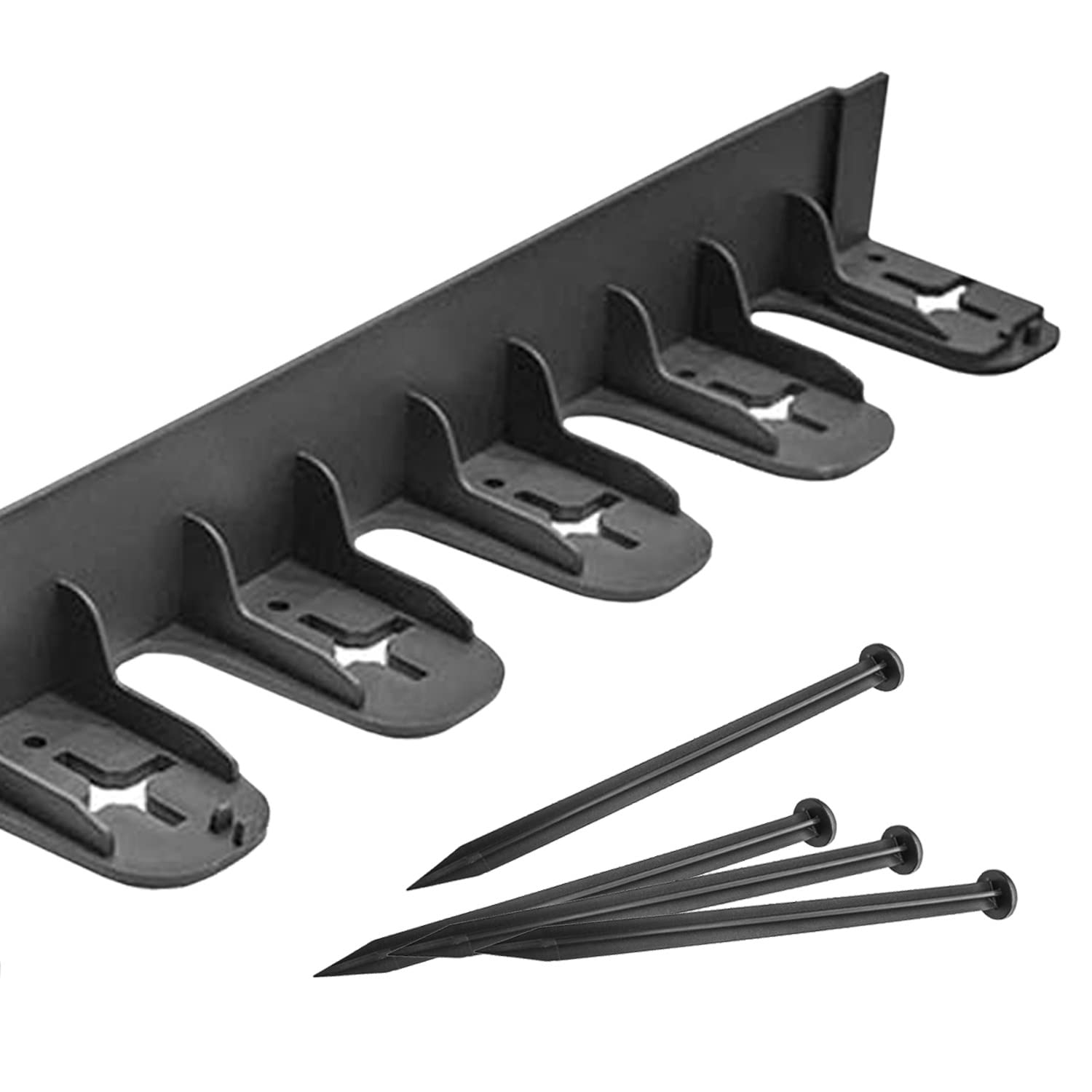 Eco Trade Counter 60mm Flexible Lawn Edging Border | 800mm Long Garden Edging Border for Gravel, Stone and Paving | Landscaping and Flowerbed Edging | Garden Design Plastic Edge (Black x20) — image 1
