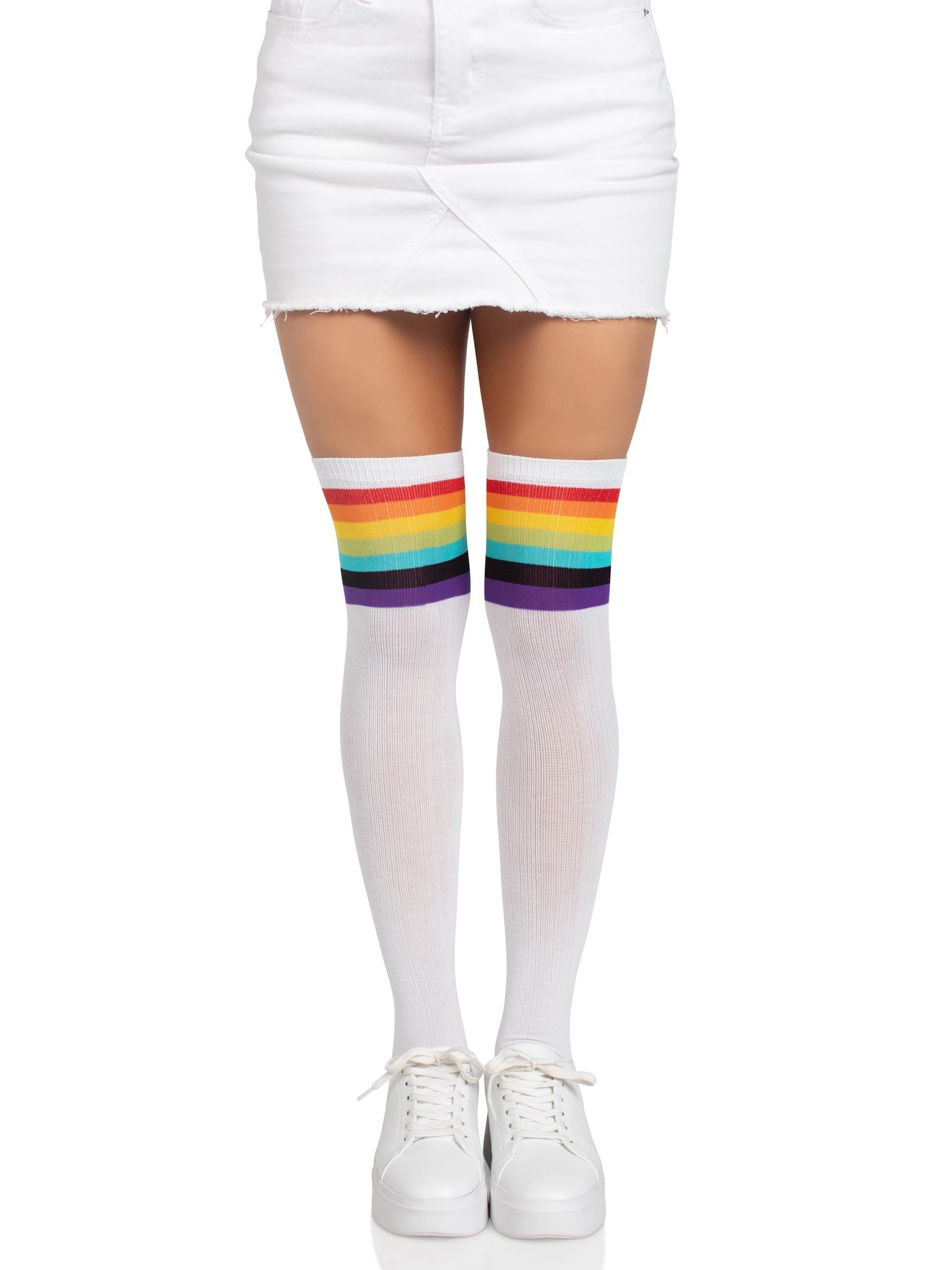 Leg Avenue Rainbow Opaque Stockings White One Size