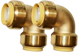 HQMPC Pex Fitting 3/4" Pex Elbow PushFit Elbow 90-Degree -PEX Fitting 3/4" 90 Degree Elbow Push-to-Connect Plumbing Fitting for Copper, PEX, CPVC (2pcs 3/4")")