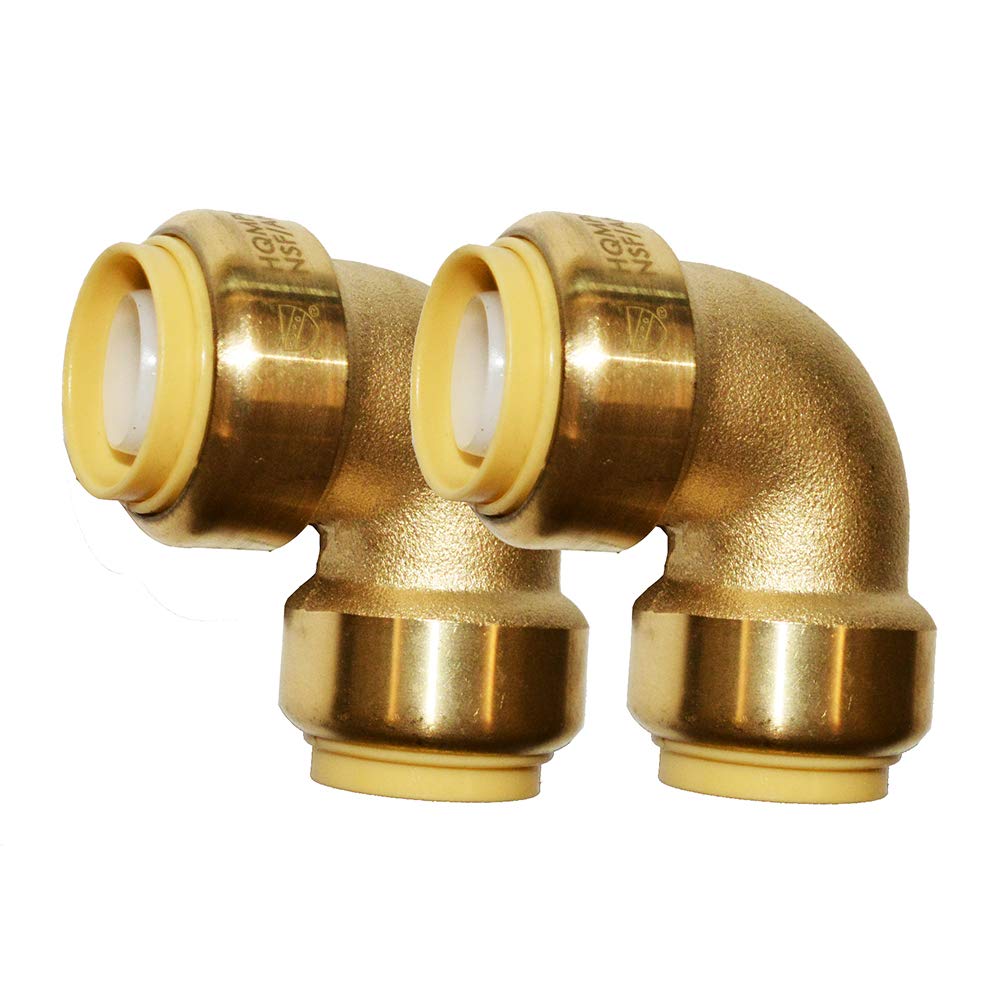 Photo 1 of HQMPC Pex Fitting 3/4" Pex ElbowPushFit Elbow 90-Degree -PEX Fitting 3/4" 90 Degree Elbow Push-to-Connect Plumbing Fitting for Copper, PEX, CPVC (2pcs 3/4")")