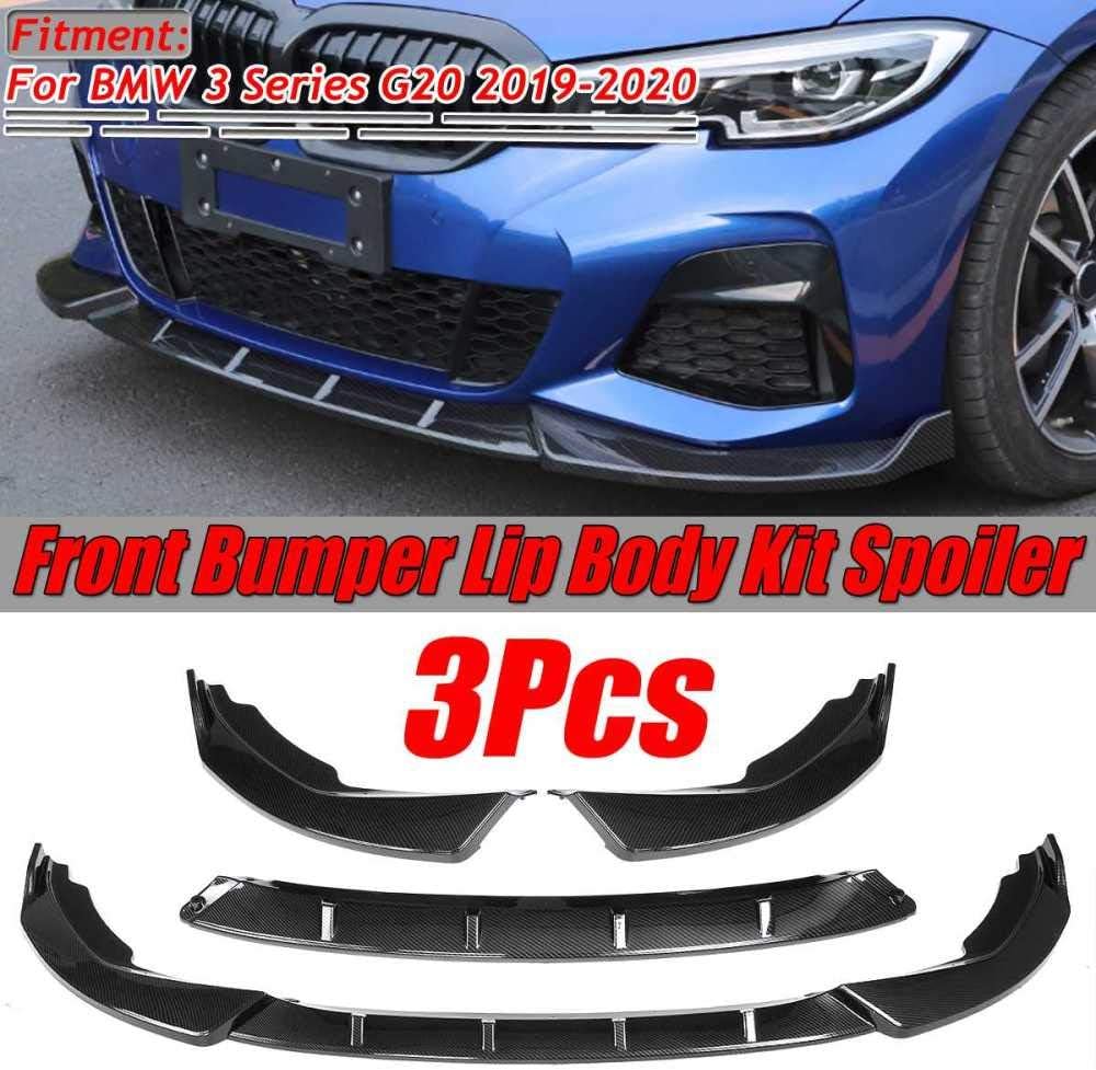 BAISHENG Car Front Bumper Lip Body Kit Spoiler Splitter Diffuser Guard Protection Cover Trim,For BMW 3 Series G20 2019 2020