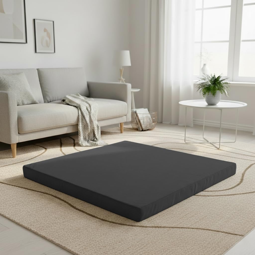 Photo 1 of TokSay Velvet Zabuton Meditation Mat - Large Floor Pillow for Adults & Yoga Meditation Cushion - High Density Foam Floor Seating with Washable Cover, 31x31 Inch (Black)