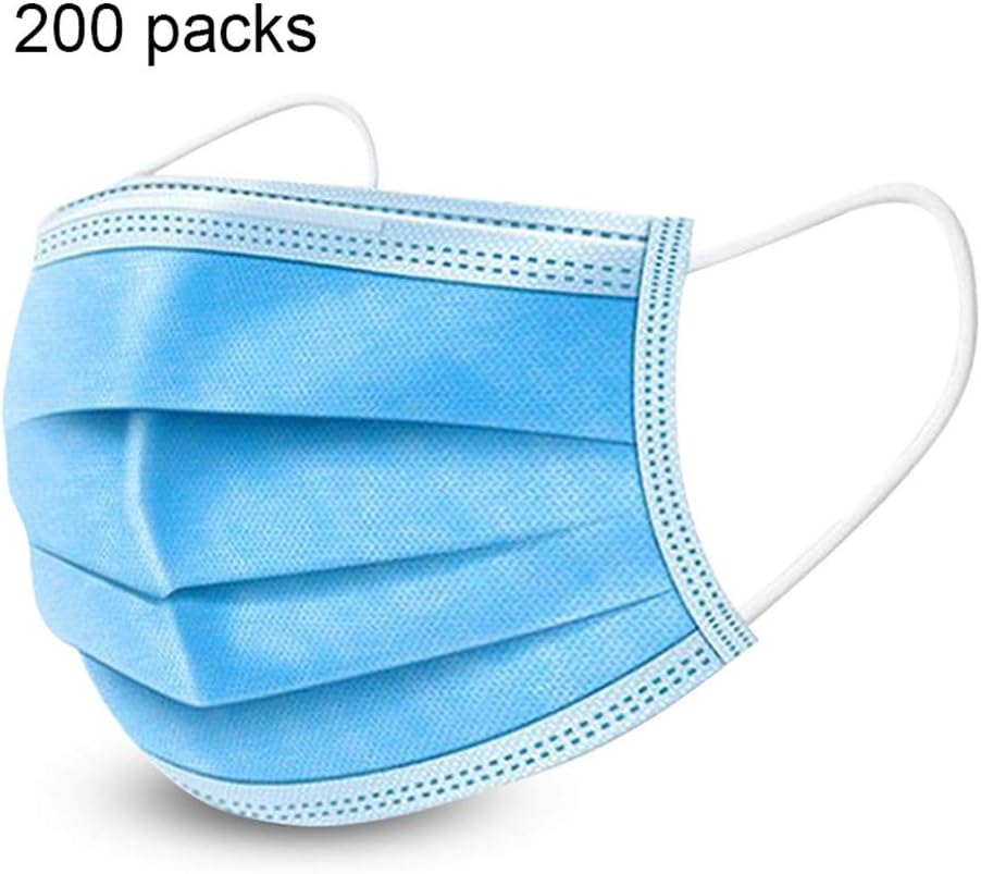 XXZJD Face Mask Disposable,50 PCS With Ear Loops Cup Masks Breathable Earloop Face Mask 3 Layers Masks (Color : 200 packs)