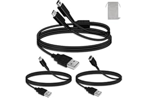COMeap 3DS Charger Cable,3 Charging Cords with 3DS DS Lite and GBA SP Charger Cable for New Nintendo 3DS(XL/LL), 2DS(XL/LL), 