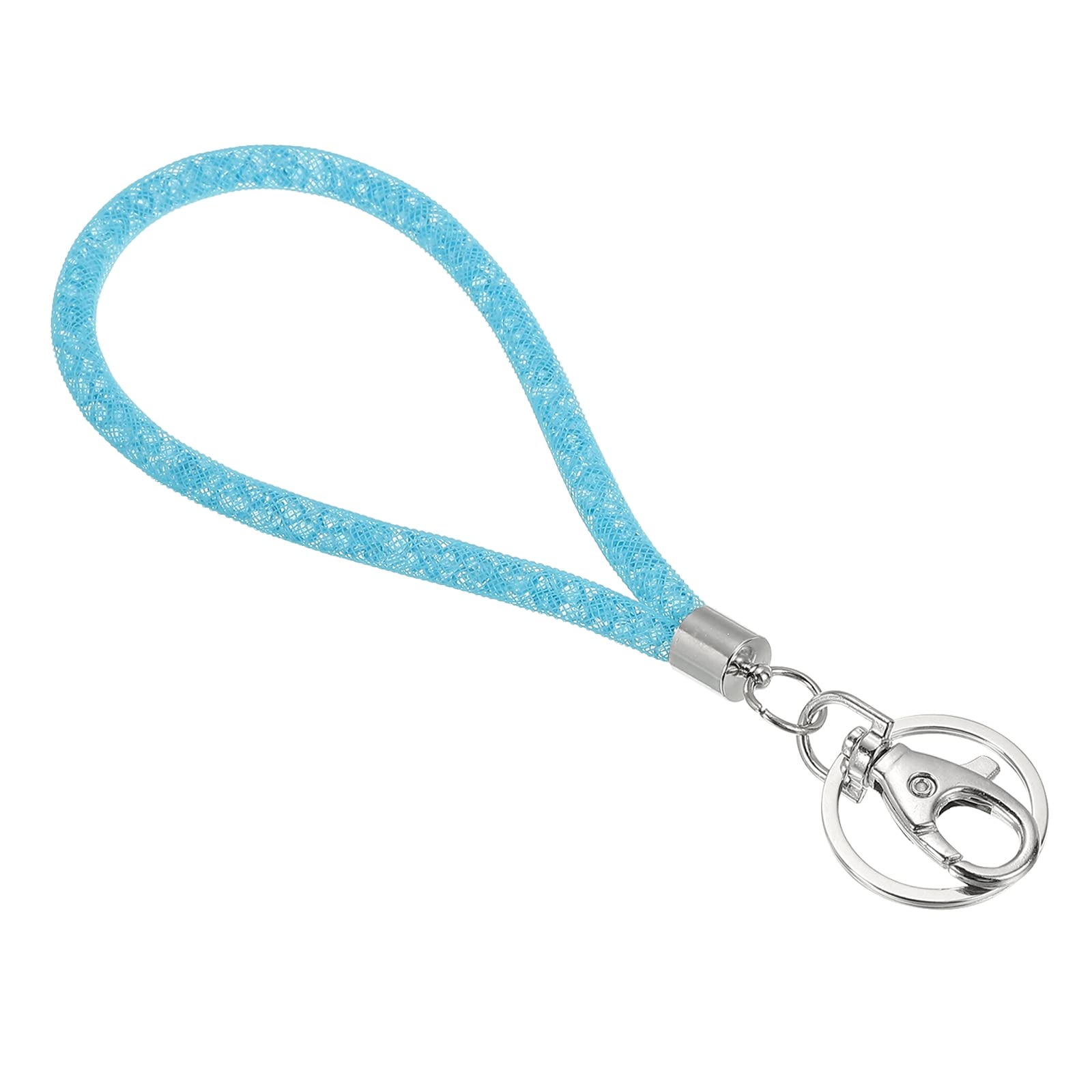 PATIKIL Wristlet Bling Keychain Lanyards, Crystal Lanyard Strap Wrist Keychain with Metal Clasp for ID Badge Holder Keys, Light Blue