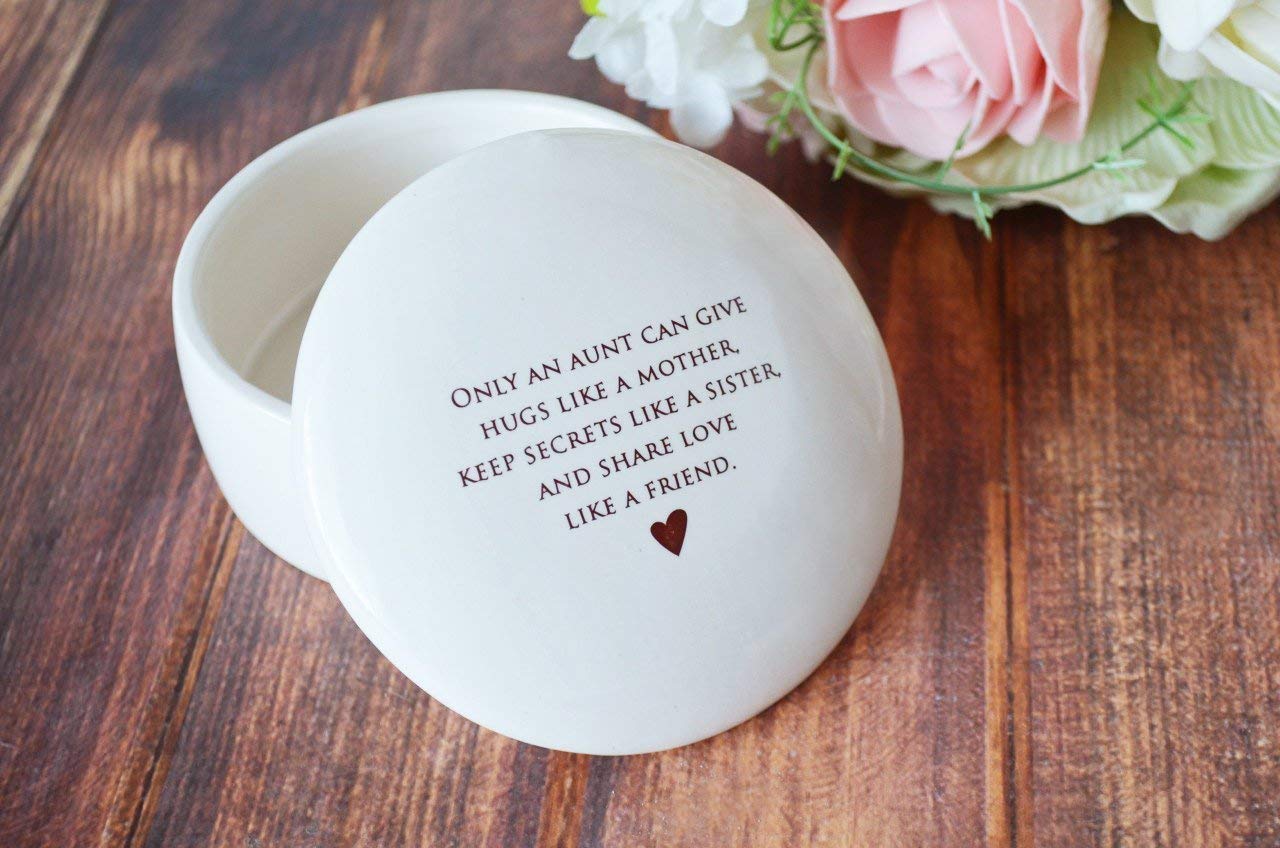 Amazon.com: SHIPS FAST - Aunt Gift - Round Keepsake Box - Only an aunt