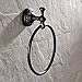 Leyden Oil Rubbed Bronze Hand Towel Holder, Brass Towel Ring Round Towel Holder for Bathroom Accessories Screw Wall Mounted