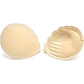 changlizi Push Up Sticky Bra for Women, Strapless Invisible Silicone Adhesive Bra for Backless Dress with Clear Straps