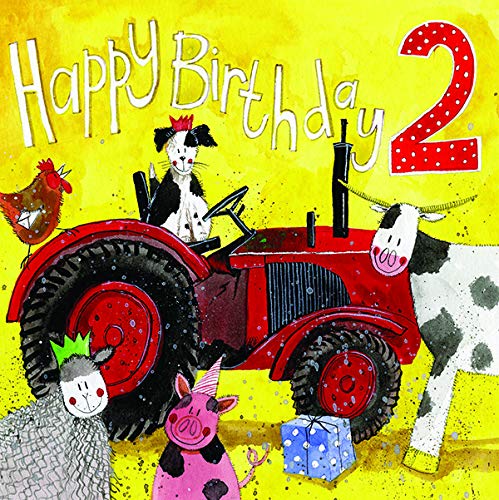 ALEX CLARK Happy 2nd Birthday Tractor Card