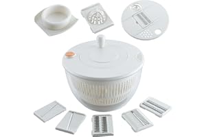 5.3Qt Salad Spinner Large Lettuce Spinner,10 in 1 Multifunction Salad Spinners, Vegetable Dryer Fruit Washer Spinner with Tra