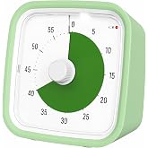 Tykdaco Visual Timer for Kids and Adult, 60-min Countdown Timer, LightGreen | Cute Timer for Homeschool Study, Screen Game, Classroom, Office, with Silicone Case, 3 Alarm Options, Low Battery Reminder