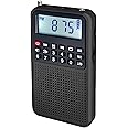YOFITS YF39 Portable FM AM Radio with Bluetooth, Voice Recording, TF Card Support, Stable Signal Reception, LED Emergency Light, Compact Design for Home and Outdoor Use(Black)
