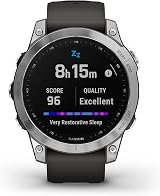Garmin fenix 7 Multisport GPS Watch Silver Graphite Band Renewed 1.3in view 2