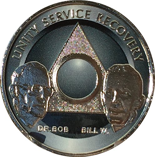 Titanium & Nickel Plated Any Year 1-65 Custom Founders AA Medallion Chip