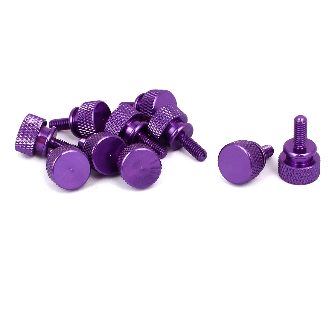 Sourcingmap Computer PC Case M4x10mm Shoulder Type Knurled Thumb Screw Purple 10pcs