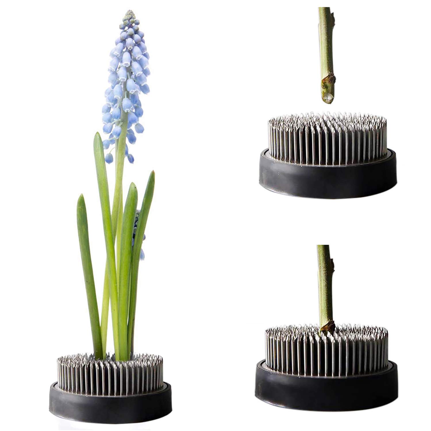 JUSTDOLIFE Flower Frogs, Stainless Floral Frogs Kenzan Flower Frog Vase Round Metal Flower Arranger Tool Pin Holder Ikebana Flower Pin Frogs for Vase Flower Arrangements Kitchen DIY Craft - 1 Pack