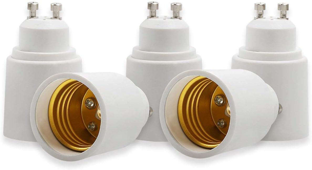 YBLNTEK GU10 to E27 5-Pack Lamp Holder Converter Base Bulb Socket Adapter LED Light Adapter Converter