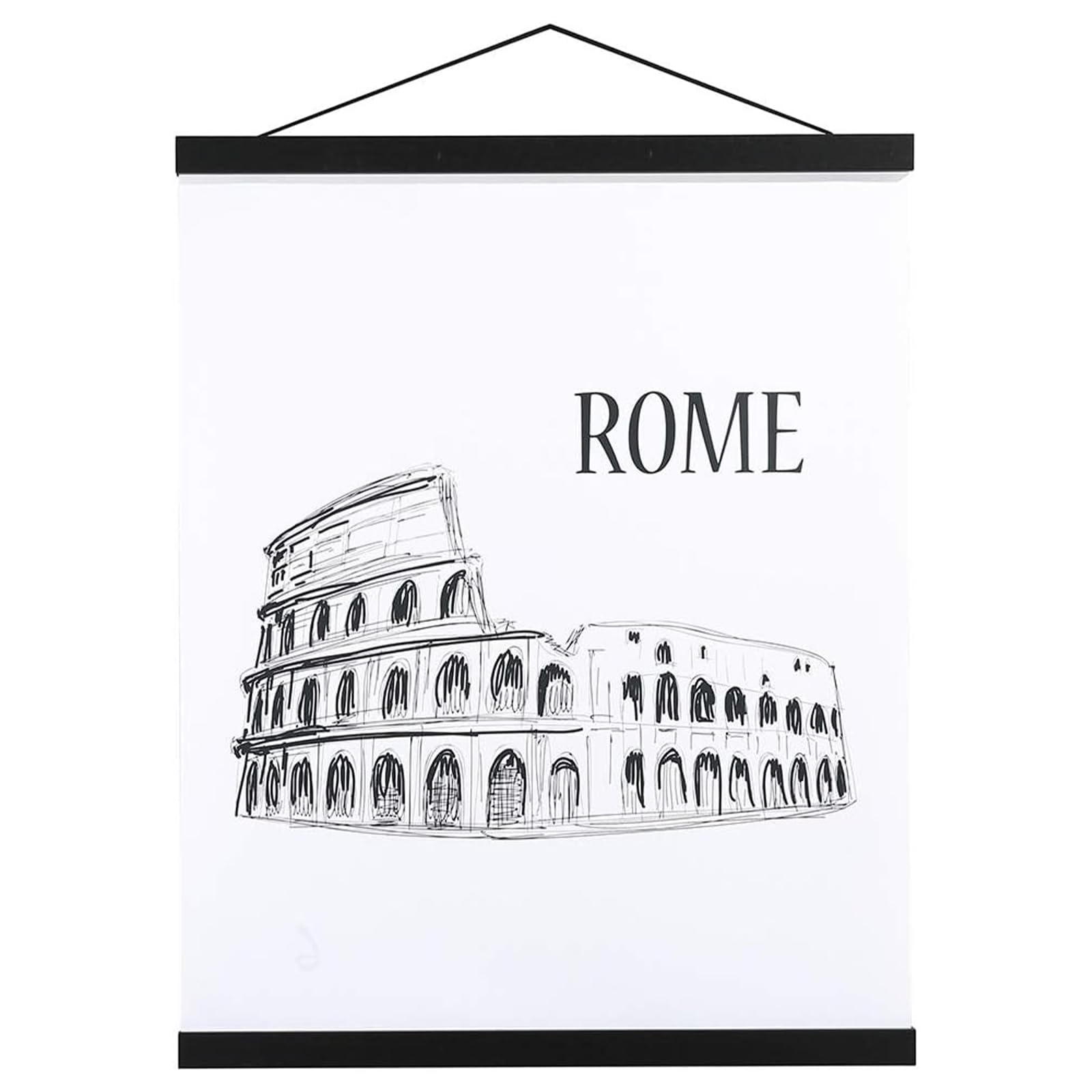 Ywlake Magnetic Poster Frame Frames,Light Wood Wooden Poster Hangers Hanger Hanging Kit for Canvas Artwork Art Print (76cm / 29.9", Black)