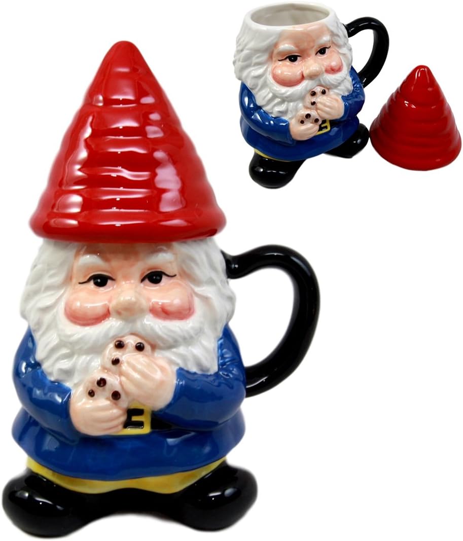 Atlantic Collectibles Whimsical Mr Gnome Eating Cookie