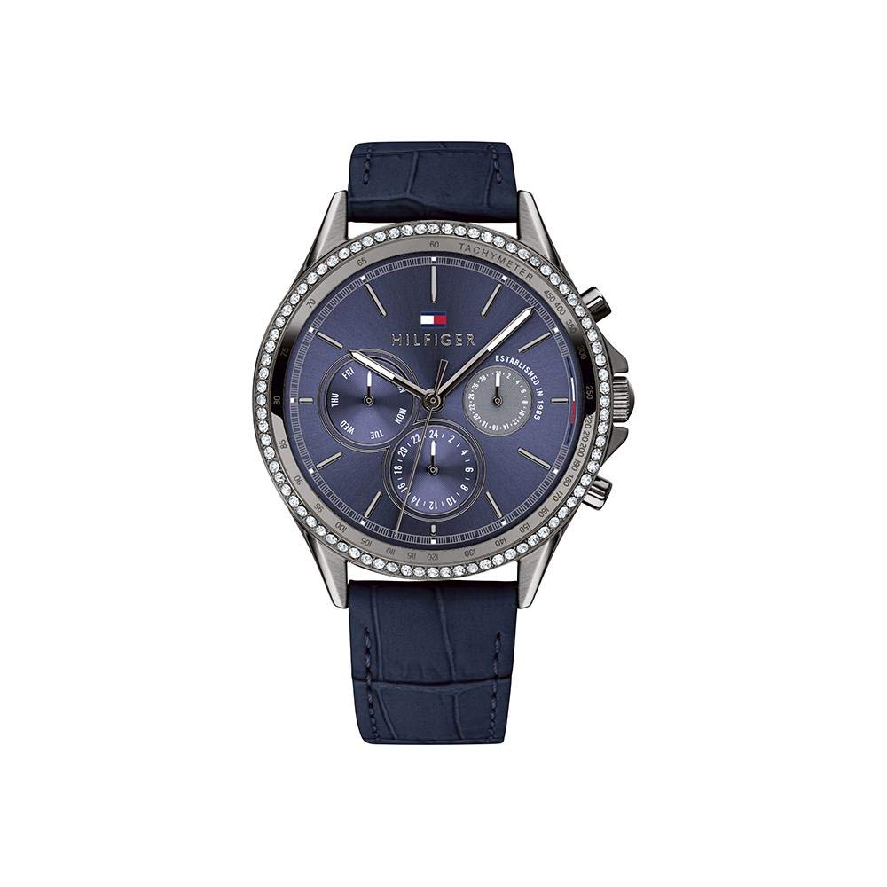 Tommy Hilfiger Analogue Multifunction Quartz Watch for Women with Blue Leather Strap - 1781979