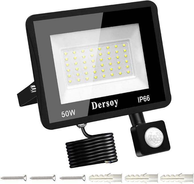 50W Motion Sensor LED Security Light with PIR, LED Floodlight 3600LM