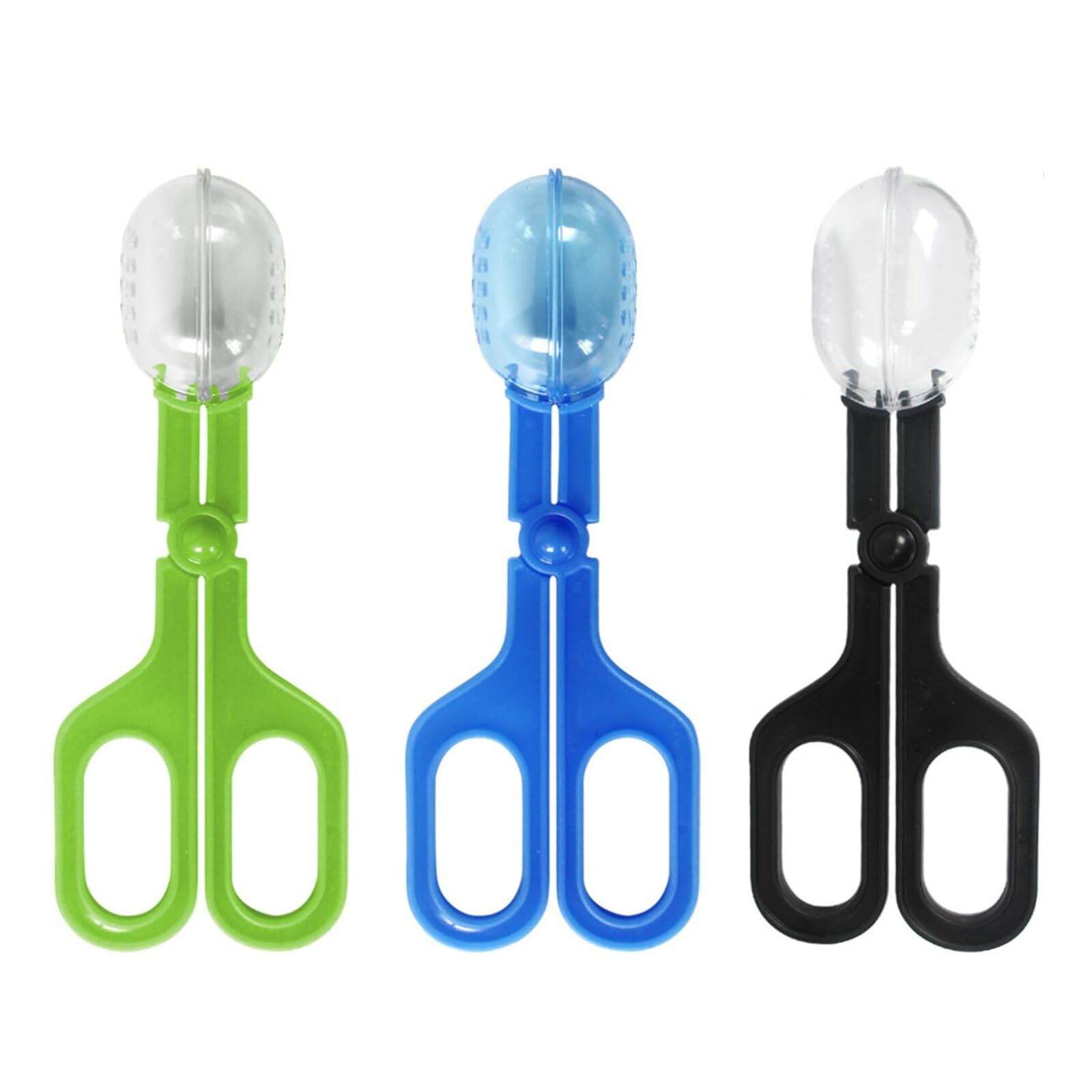 Generic 3Pcs Reptile Tongs Feeding Clamp Plastic Transparent Clamp Cage Fish Tank Feeding Tool Cleaning Tools for Reptile, Insect